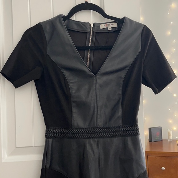 Morgan Miller Dresses & Skirts - Morgan Black Leather & Suede Dress